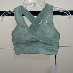 NWT Gymshark Camo Seamless Sports Bra Sage Green
